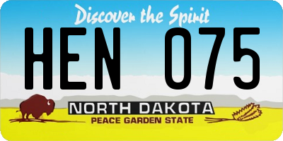 ND license plate HEN075