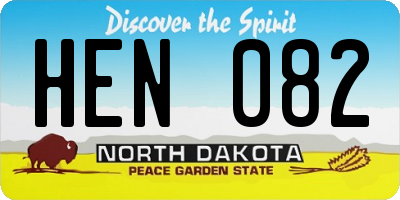 ND license plate HEN082