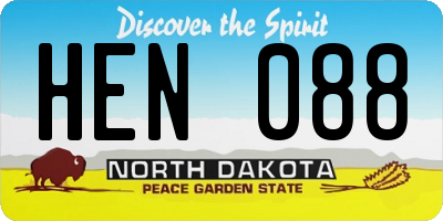 ND license plate HEN088