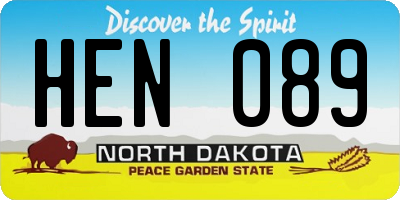 ND license plate HEN089