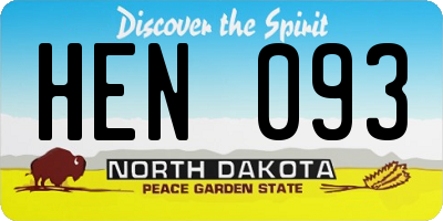 ND license plate HEN093