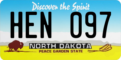 ND license plate HEN097
