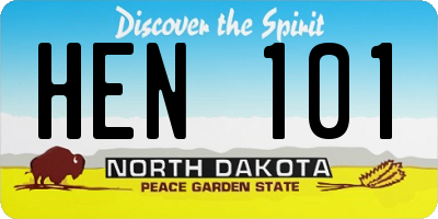 ND license plate HEN101