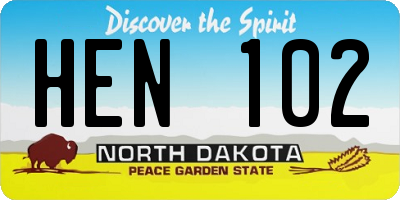 ND license plate HEN102