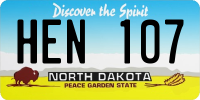 ND license plate HEN107