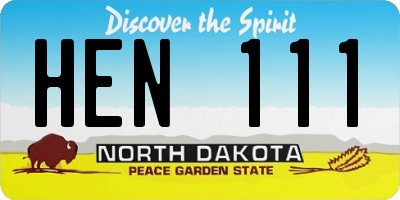 ND license plate HEN111
