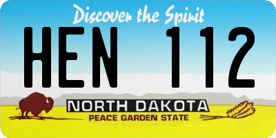 ND license plate HEN112