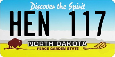 ND license plate HEN117