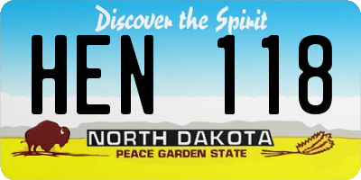 ND license plate HEN118