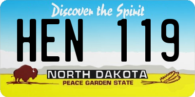ND license plate HEN119