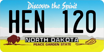 ND license plate HEN120