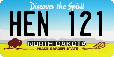 ND license plate HEN121