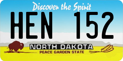 ND license plate HEN152