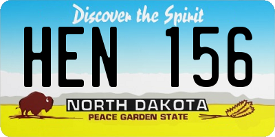 ND license plate HEN156