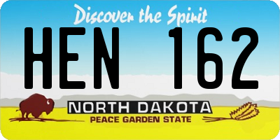 ND license plate HEN162