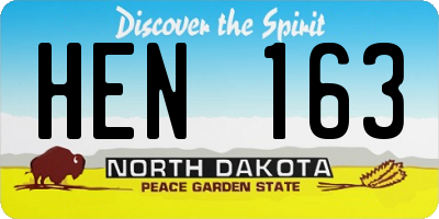 ND license plate HEN163