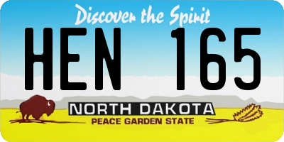 ND license plate HEN165