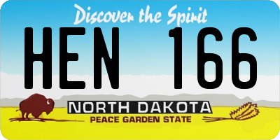 ND license plate HEN166