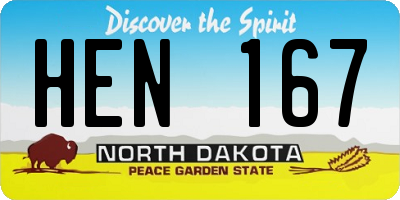 ND license plate HEN167
