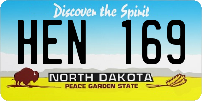 ND license plate HEN169