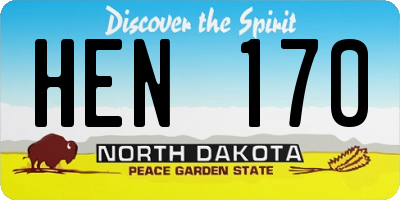 ND license plate HEN170