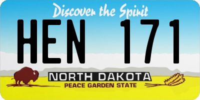 ND license plate HEN171