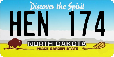 ND license plate HEN174