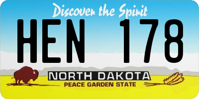 ND license plate HEN178