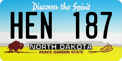 ND license plate HEN187