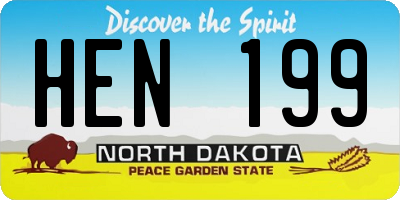 ND license plate HEN199