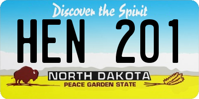 ND license plate HEN201