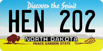 ND license plate HEN202