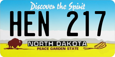 ND license plate HEN217