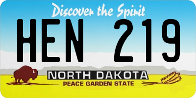 ND license plate HEN219