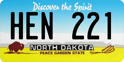 ND license plate HEN221