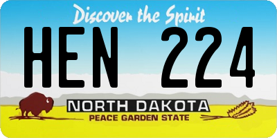 ND license plate HEN224