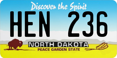 ND license plate HEN236