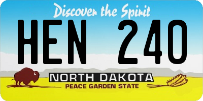 ND license plate HEN240