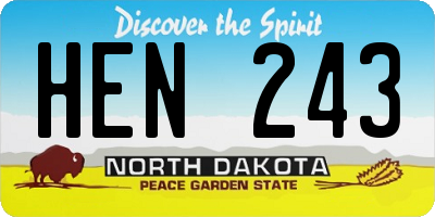 ND license plate HEN243