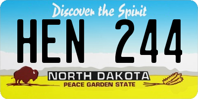 ND license plate HEN244