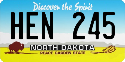 ND license plate HEN245