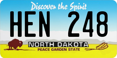 ND license plate HEN248