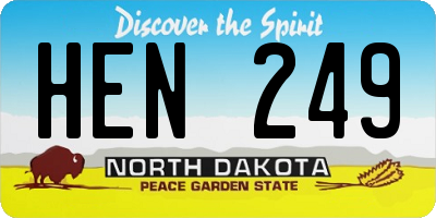 ND license plate HEN249