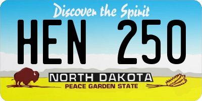 ND license plate HEN250