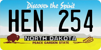 ND license plate HEN254