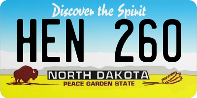 ND license plate HEN260