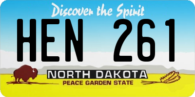 ND license plate HEN261