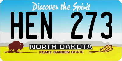 ND license plate HEN273