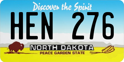 ND license plate HEN276