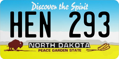 ND license plate HEN293